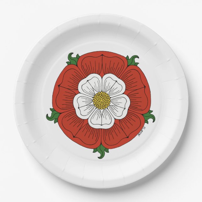Tudor Rose Paper Plates (Front)