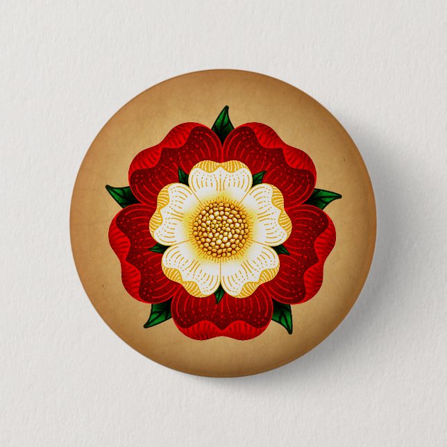 Tudor Rose Pinback Button (Front)