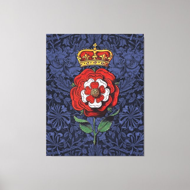 Tudor Rose Red and White Canvas Print (Front)