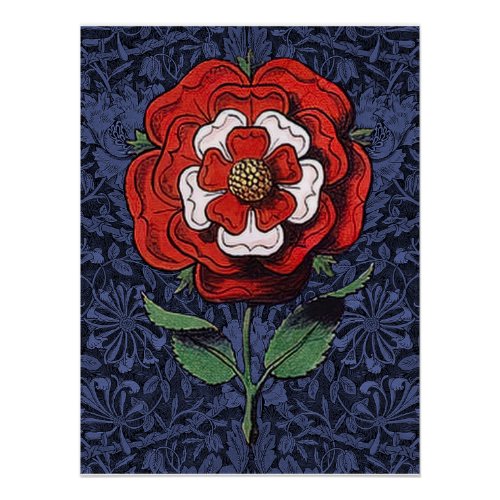 Tudor Rose Red and White Poster