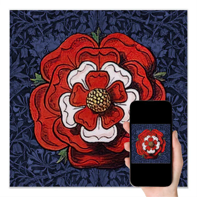 Tudor Rose Red and White Poster | Zazzle