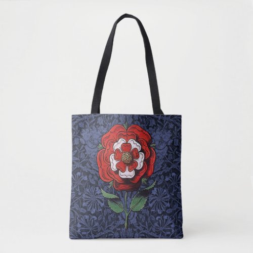 Tudor Rose Red and White Tote Bag