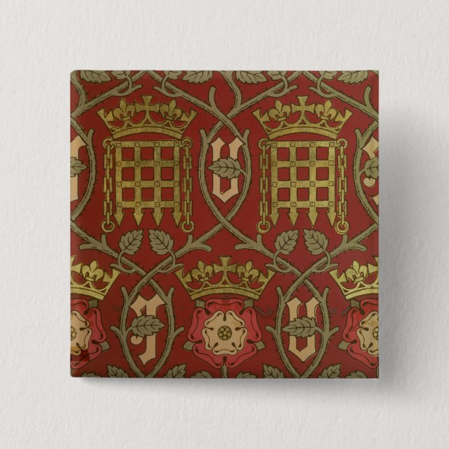 'Tudor Rose', reproduction wallpaper designed by S Button (Front)
