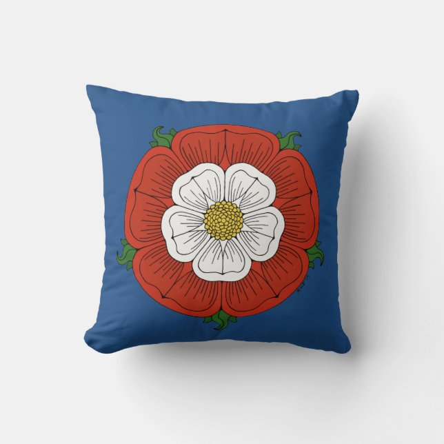 Tudor Rose Throw Pillow (Front)