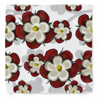 Tudor Roses on White Bandana