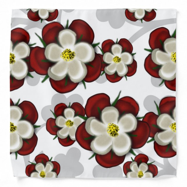 Tudor Roses on White Bandana (Front)