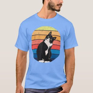 Tuedo Cat Gift Retro Colors for Animal Lovers funn T-Shirt