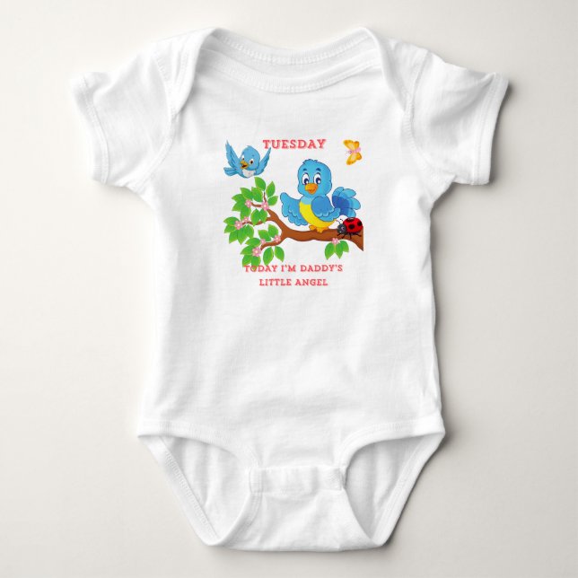 Tuesday Daddy's Little Angel T-Shirt Baby Bodysuit (Front)