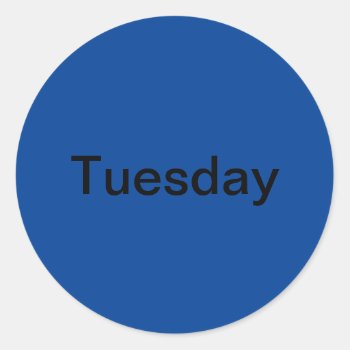 Tuesday Day Of The Week Blue Stickers by Cherylsart at Zazzle
