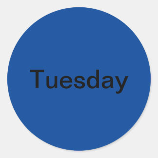 Tuesday Day of the Week Blue Stickers