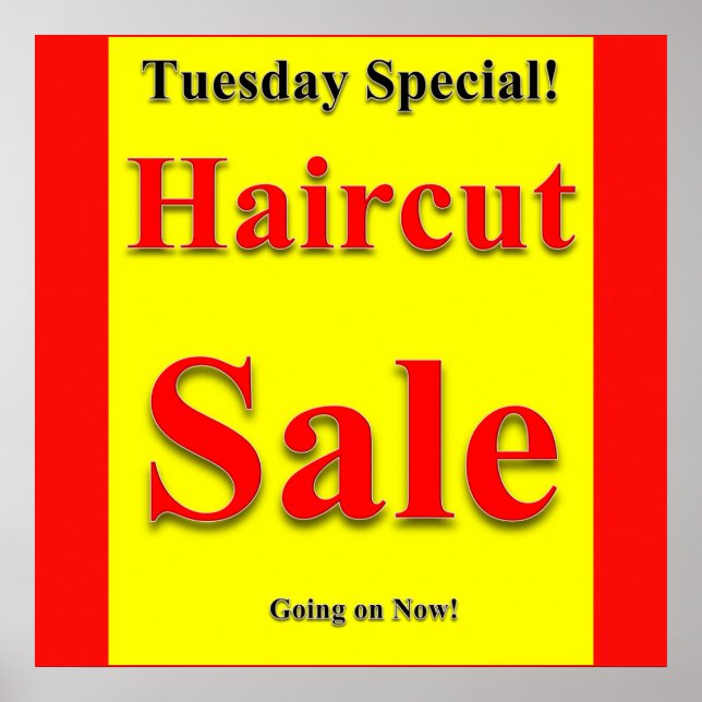 Tuesday Haircut Sale Poster Matte (Front)