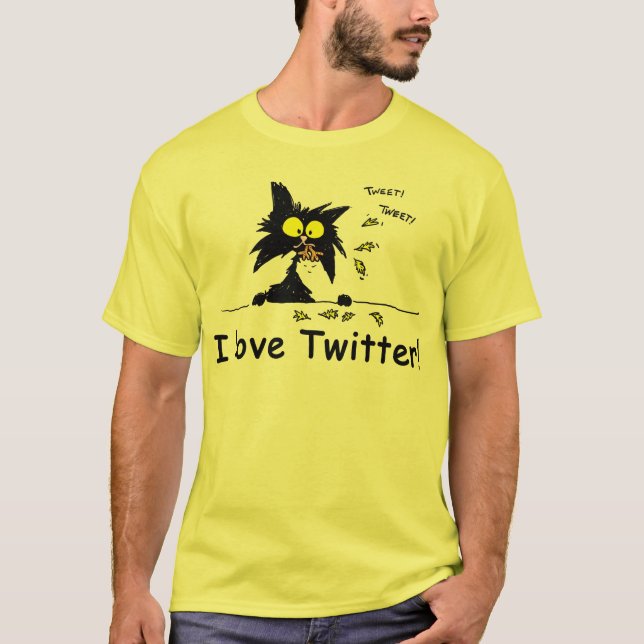 Tuff Kitty loves Twitter T-Shirt (Front)