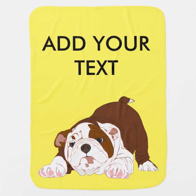 Tuff Pup Playful Bulldog Puppy Baby Blanket (Front)
