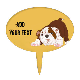 Tuff Pup Playful Bulldog Puppy Cake Topper