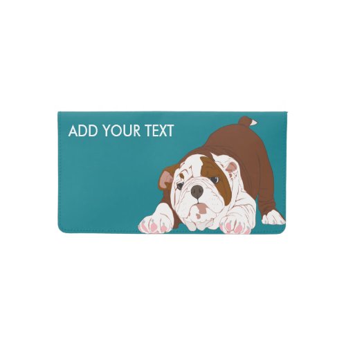 Tuff Pup Playful Bulldog Puppy Checkbook Cover