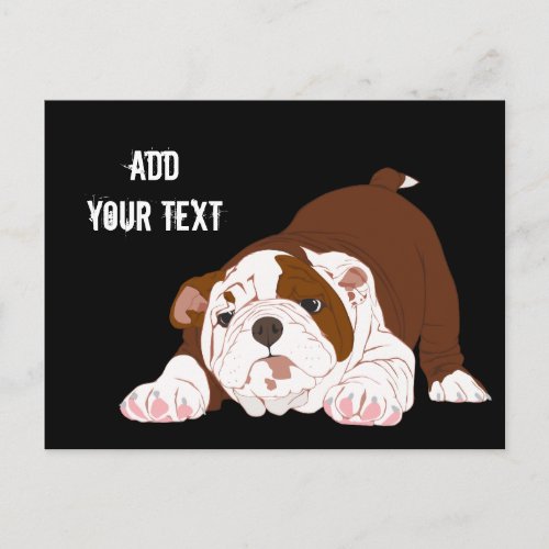 Tuff Pup Playful Bulldog Puppy Postcard