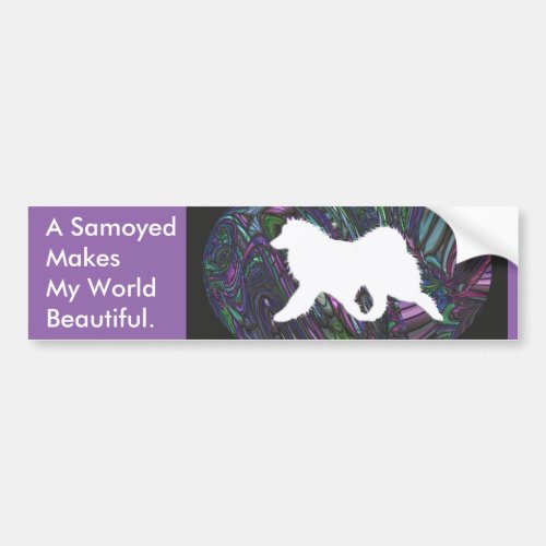 Tuff Vinyl Samoyed Bumper Sticker Customize Bum Bumper Sticker