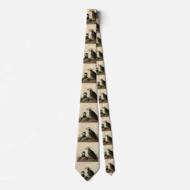 Tufted Auk (Puffin) - Audubon's Birds of America Neck Tie (Front)