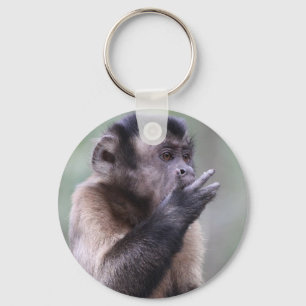 Tufted Capuchin Monkey Photo Keychain