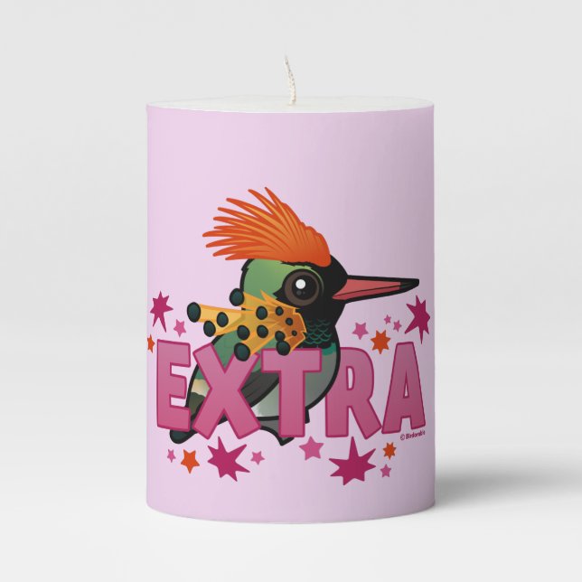 Tufted Coquette is *EXTRA* Pillar Candle (Front)