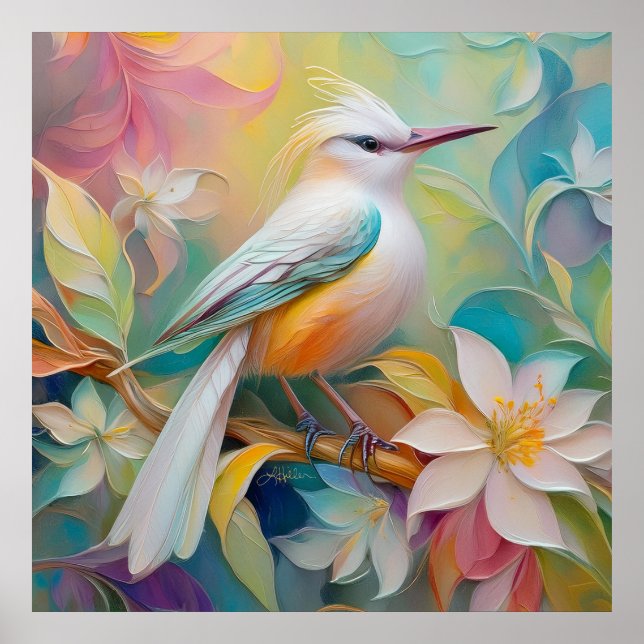 Tufted Golden Rumped Fantasy Bird Poster (Front)