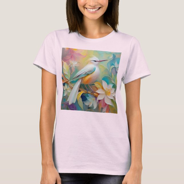 Tufted Golden Rumped Fantasy Bird T-Shirt (Front)