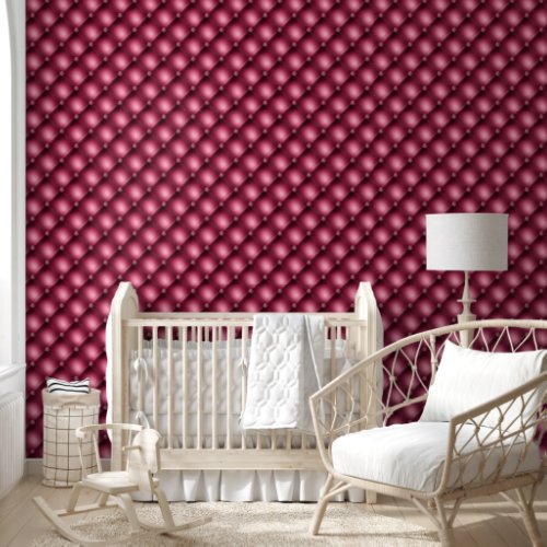 Tufted pattern burgundy maroon geometric diagonal wallpaper 