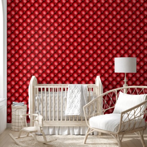 Tufted pattern dark wine red geometric diagonal wallpaper 