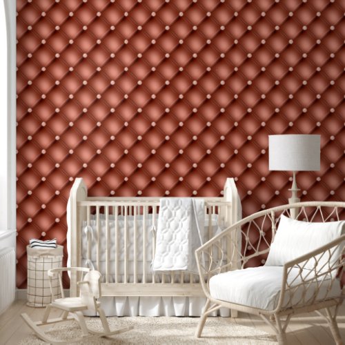 Tufted pattern terracotta geometric diagonal wallpaper 