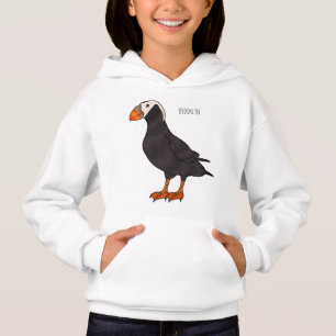 Tufted puffin bird cartoon illustration hoodie