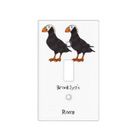Tufted puffin bird cartoon illustration