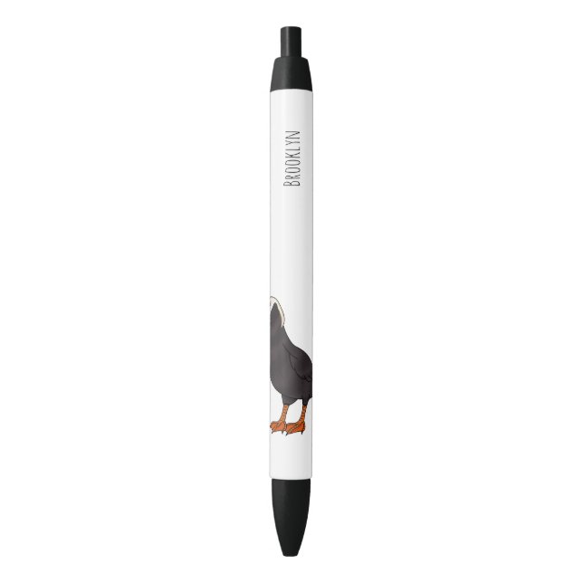 Tufted puffin bird cartoon illustration pen (Front Vertical)