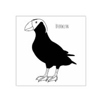 Tufted puffin bird cartoon illustration