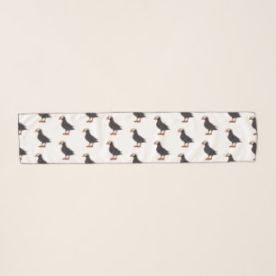 Tufted puffin bird cartoon illustration  scarf