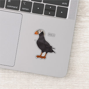 Tufted puffin bird cartoon illustration sticker