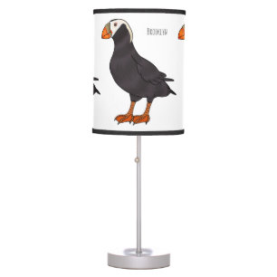 Tufted puffin bird cartoon illustration table lamp