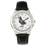 Tufted puffin bird cartoon illustration watch