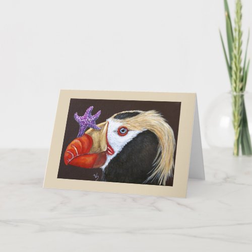 Tufted puffin greeting card