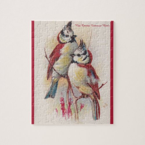 Tufted Red and Yellow Birds Jigsaw Puzzle