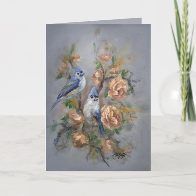 Tufted Titmouse 5 x 7" Birthday/ Invitation (Front)