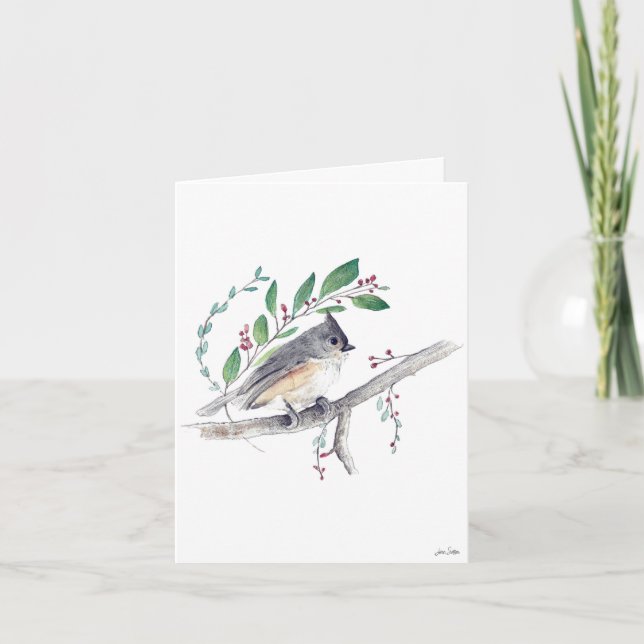 Tufted Titmouse Bird Art Card (Front)