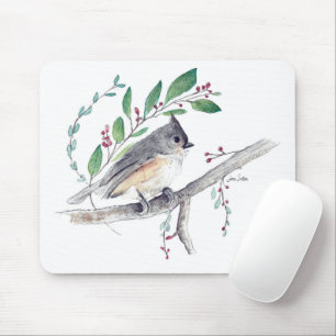 Tufted Titmouse Bird Art Mouse Pad