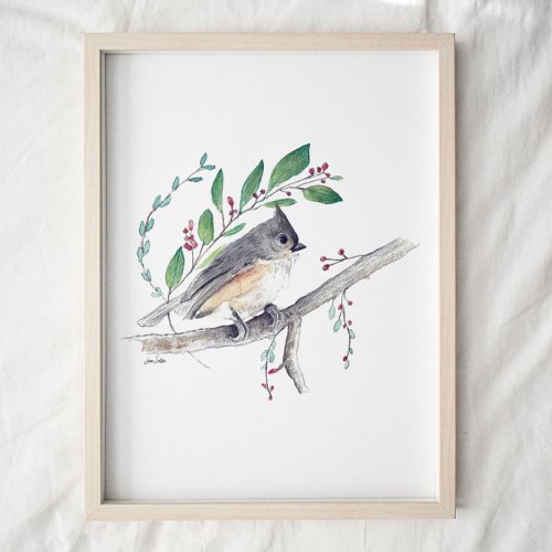 Tufted Titmouse Bird Art Print