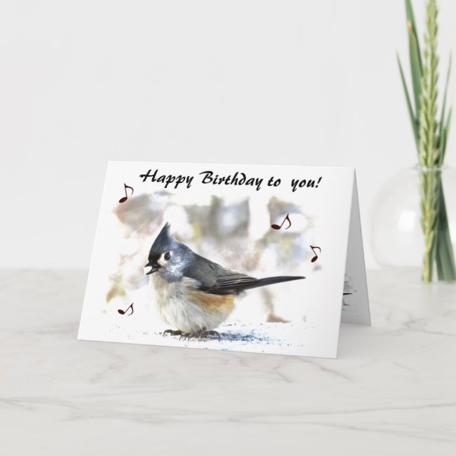 Tufted Titmouse Bird Birthday Card
