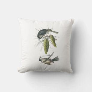 Tufted Titmouse by Audubon Throw Pillow