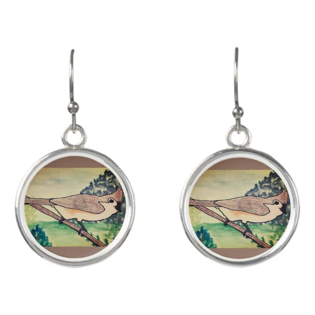 Tufted Titmouse  Earrings (Front)