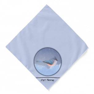 Tufted Titmouse in Snow Painting Original Bird Art Bandana