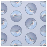 Tufted Titmouse in Snow Painting Original Bird Art Fabric