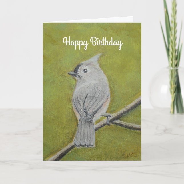 Tufted Titmouse in Soft Pastel  Card (Front)