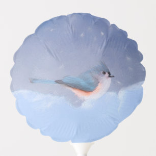 Tufted Titmouse Painting - Cute Original Dog Art Balloon